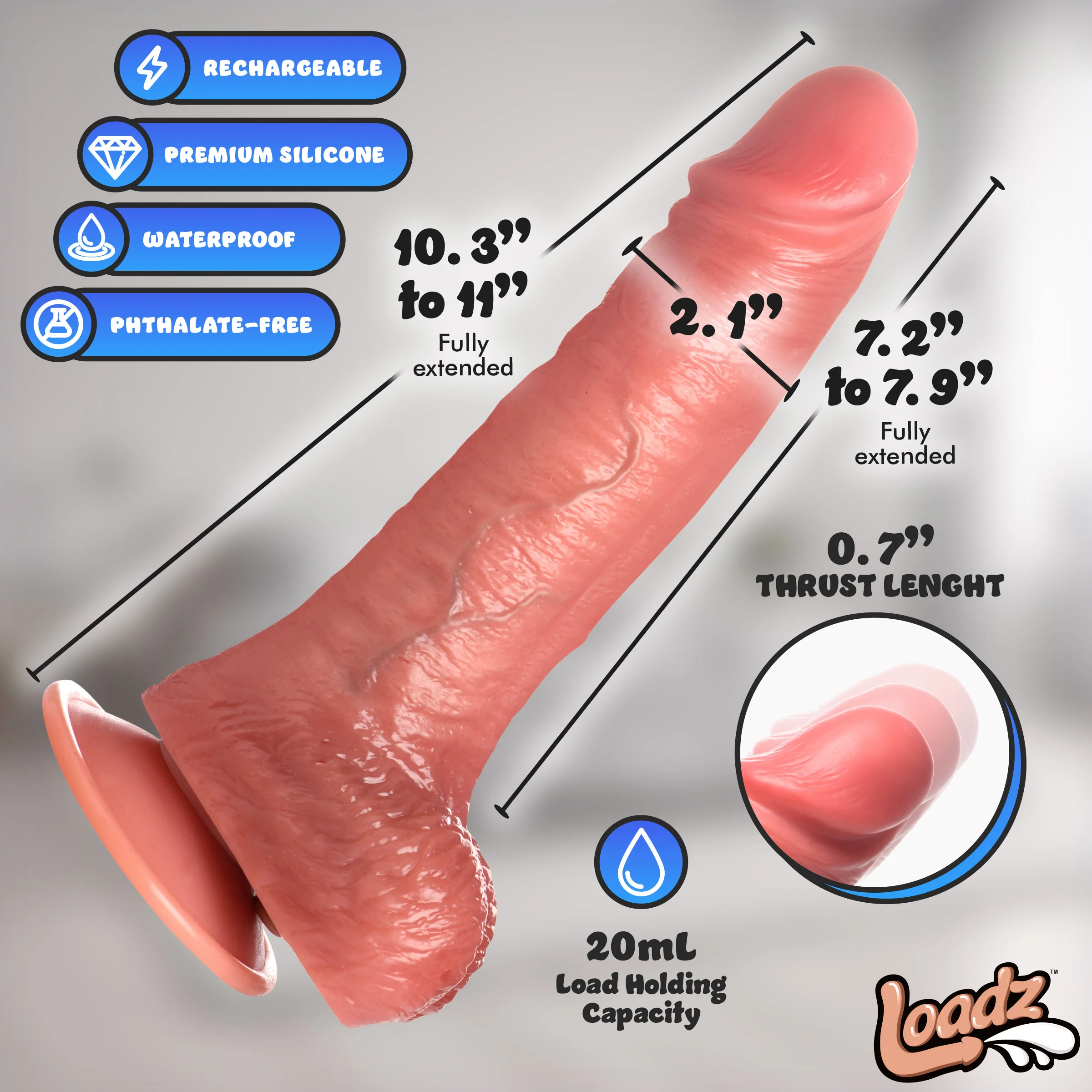 10" Thrusting, Vibrating, & Squirting Dildo - Image 4