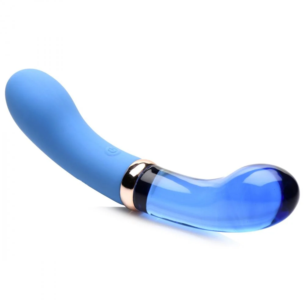 10X Bleu Dual Ended G-Spot Silicone and Glass Vibrator - Image 4
