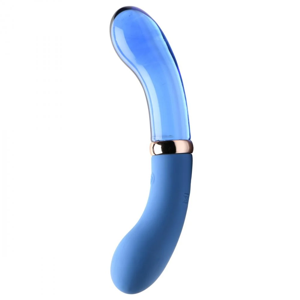 10X Bleu Dual Ended G-Spot Silicone and Glass Vibrator - Image 5
