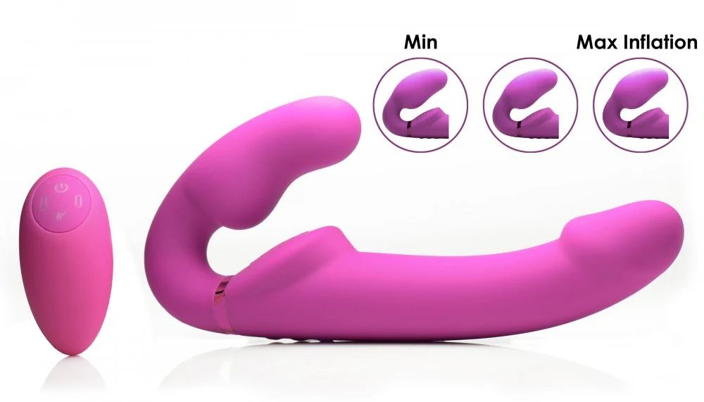 Worlds First Remote Control Inflatable Vibrating Silicone Strapless Strap-On - Image 3