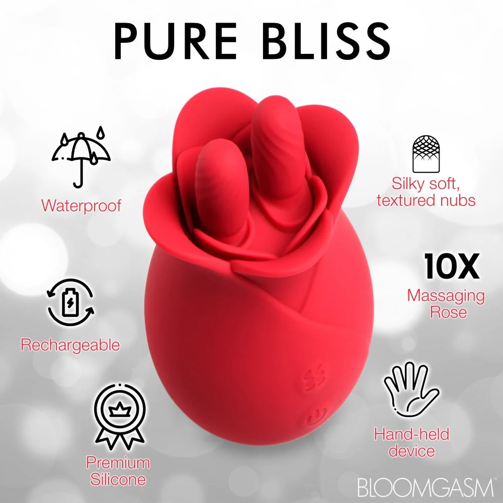 10X Fondle Massaging Rose Silicone Clit Stimulators - Image 8