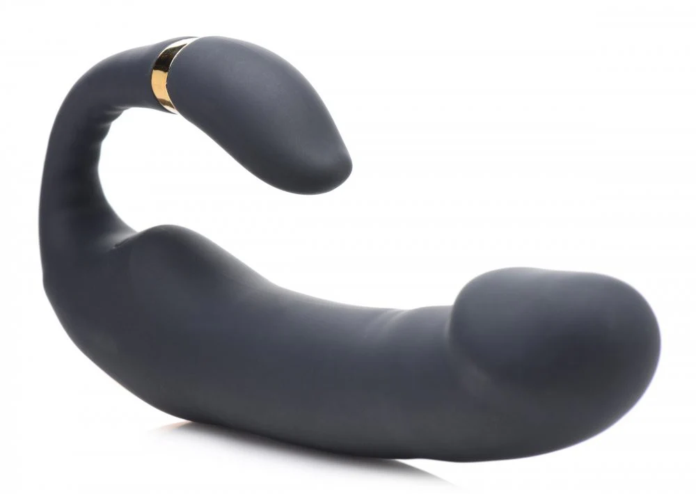 10X Pleasure Pose Come Hither Silicone Vibrator with Poseable Clit Stimulator - Image 5