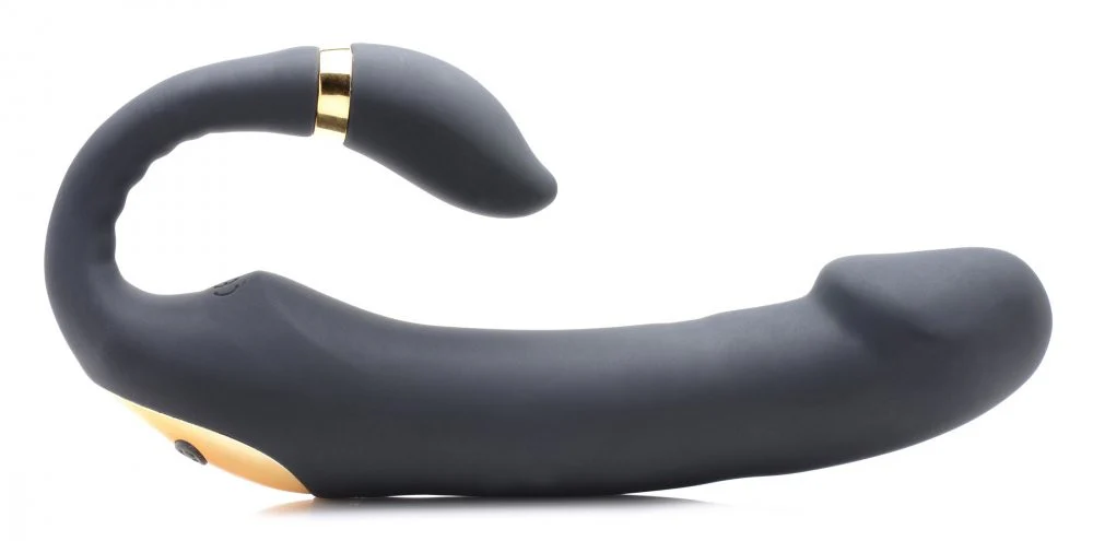 10X Pleasure Pose Come Hither Silicone Vibrator with Poseable Clit Stimulator - Image 6