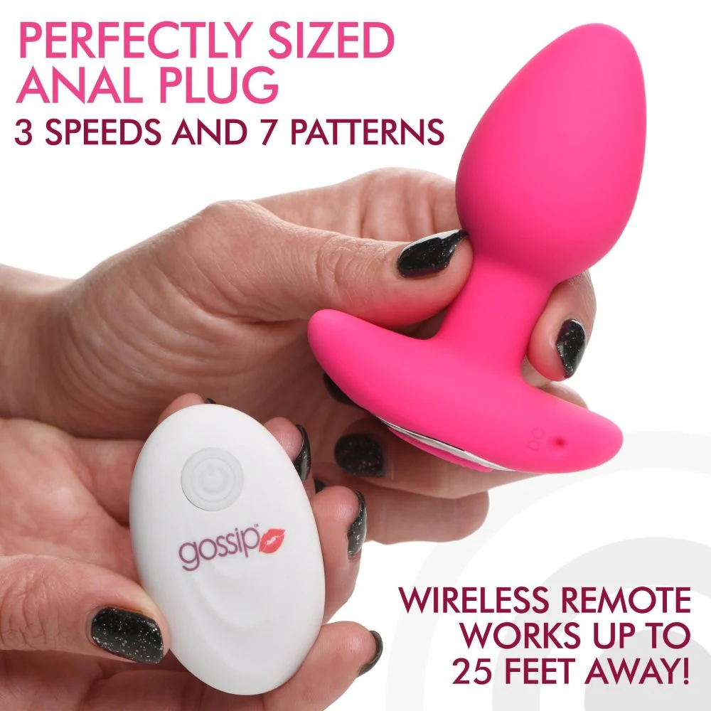 10X Pop Rocker Vibrating Silicone Plug with Remote - Image 4