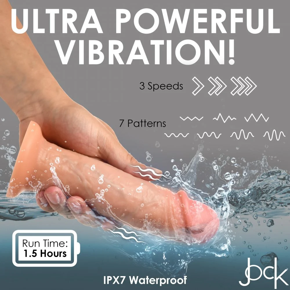 10X Real Skin 8 inch Vibrating Dildo - Image 5