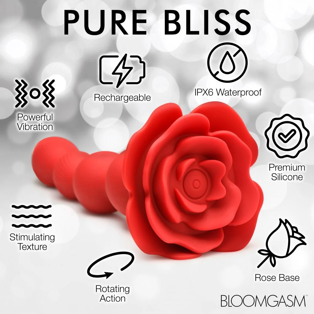 10X Rose Twirl Vibrating and Rotating Silicone Anal Beads - Image 4