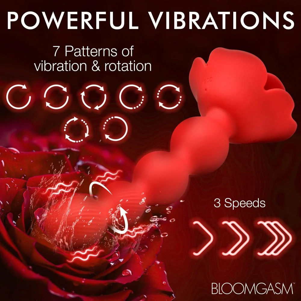 10X Rose Twirl Vibrating and Rotating Silicone Anal Beads - Image 6
