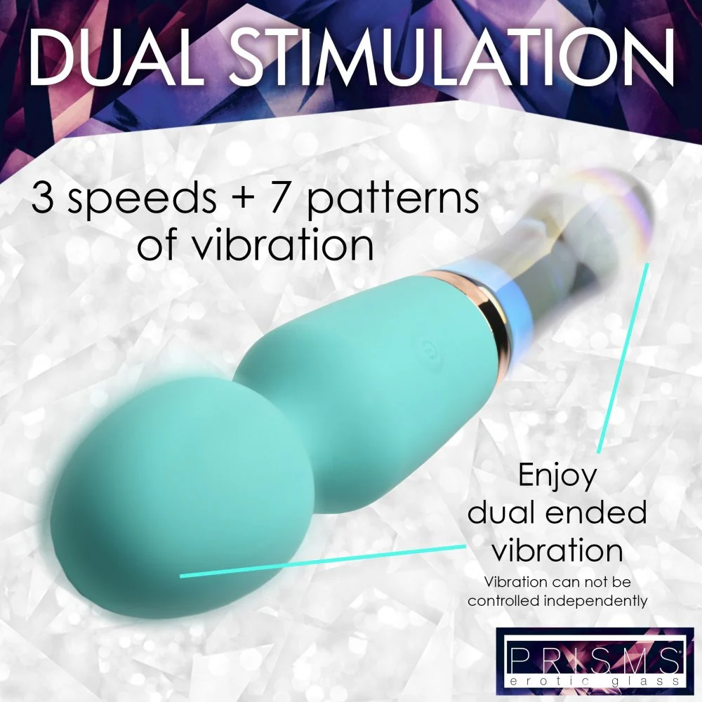 10X Turquoise Dual Ended Silicone and Glass Wand - Image 10