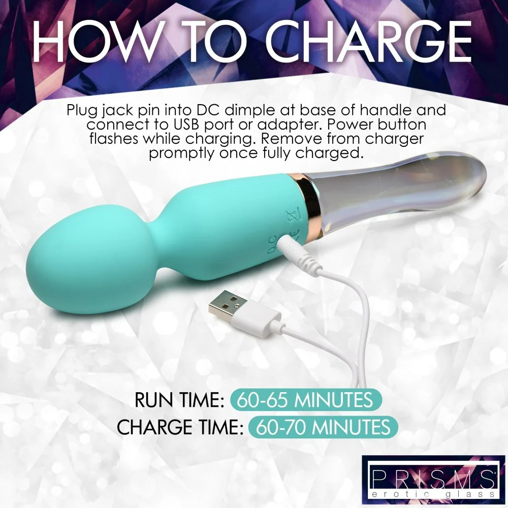 10X Turquoise Dual Ended Silicone and Glass Wand - Image 11