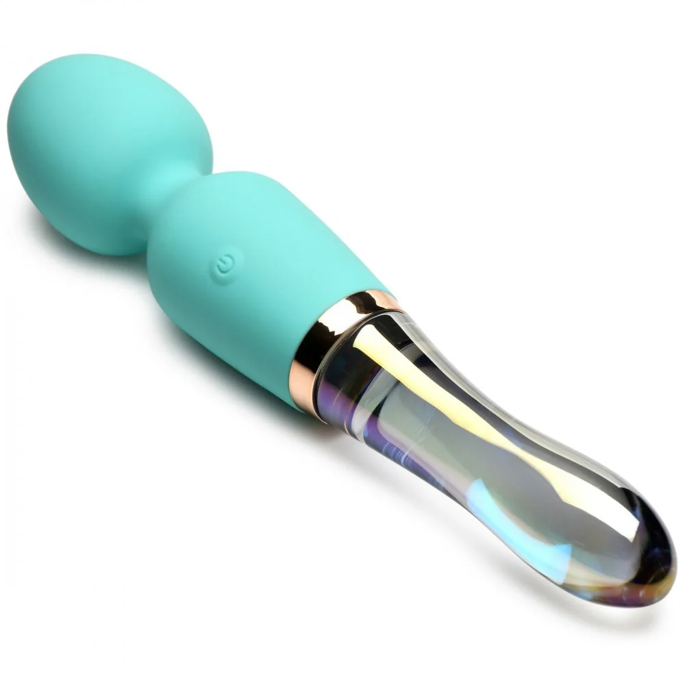 10X Turquoise Dual Ended Silicone and Glass Wand - Image 12