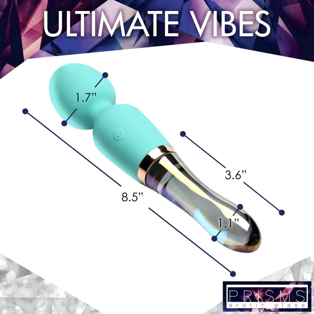 10X Turquoise Dual Ended Silicone and Glass Wand - Image 5