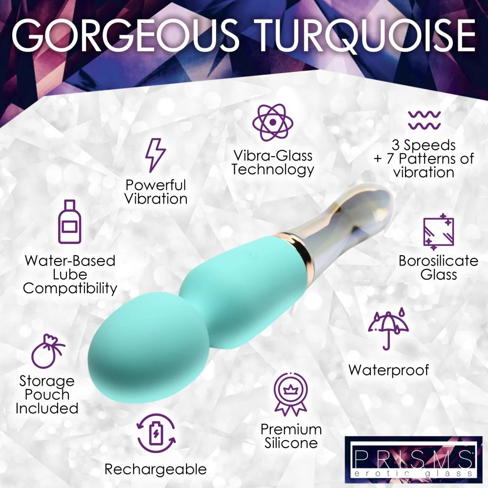 10X Turquoise Dual Ended Silicone and Glass Wand - Image 7