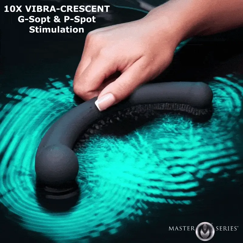 10X Vibra-Crescent Vibrating Silicone Dual-Ended Dildo - Image 2