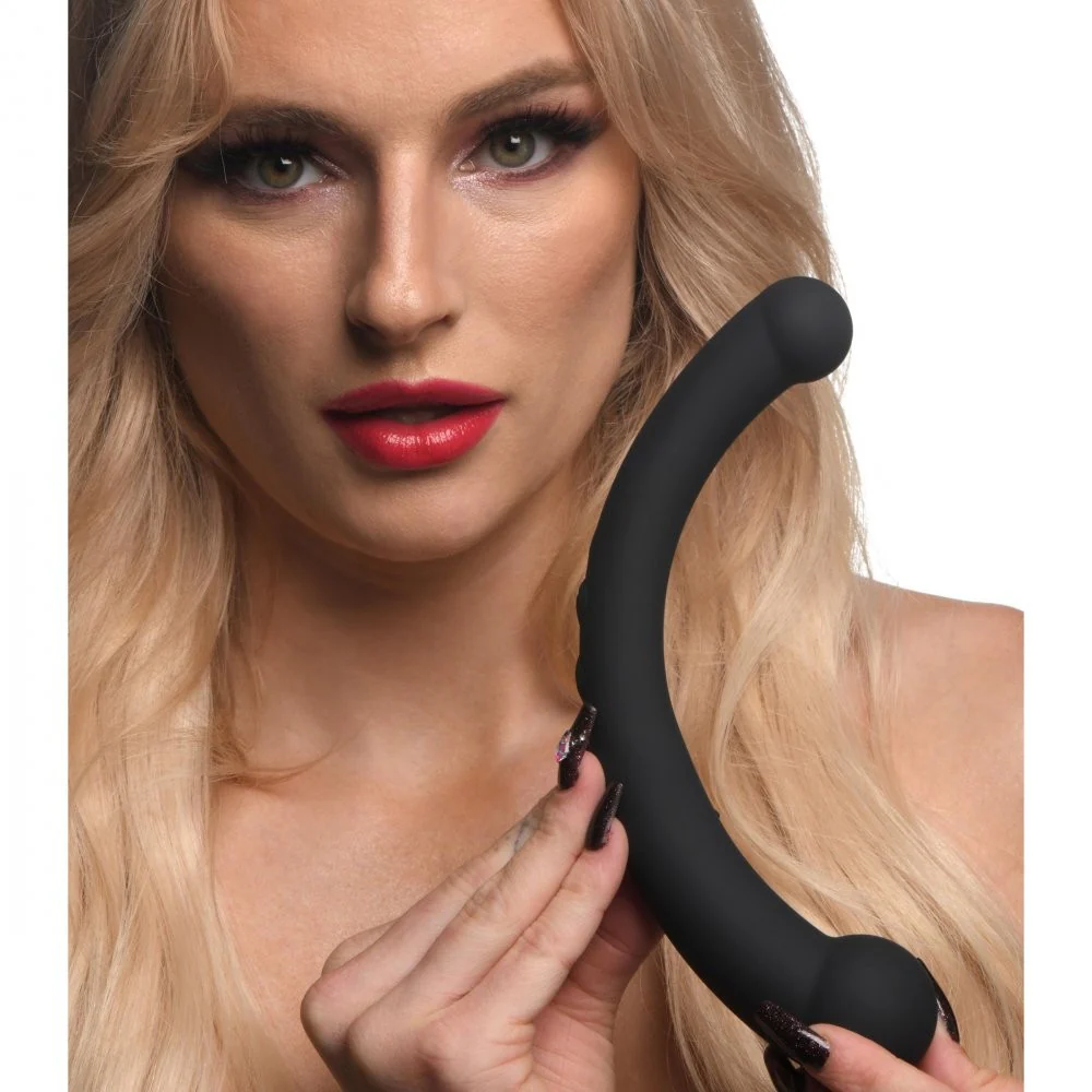 10X Vibra-Crescent Vibrating Silicone Dual-Ended Dildo - Image 3