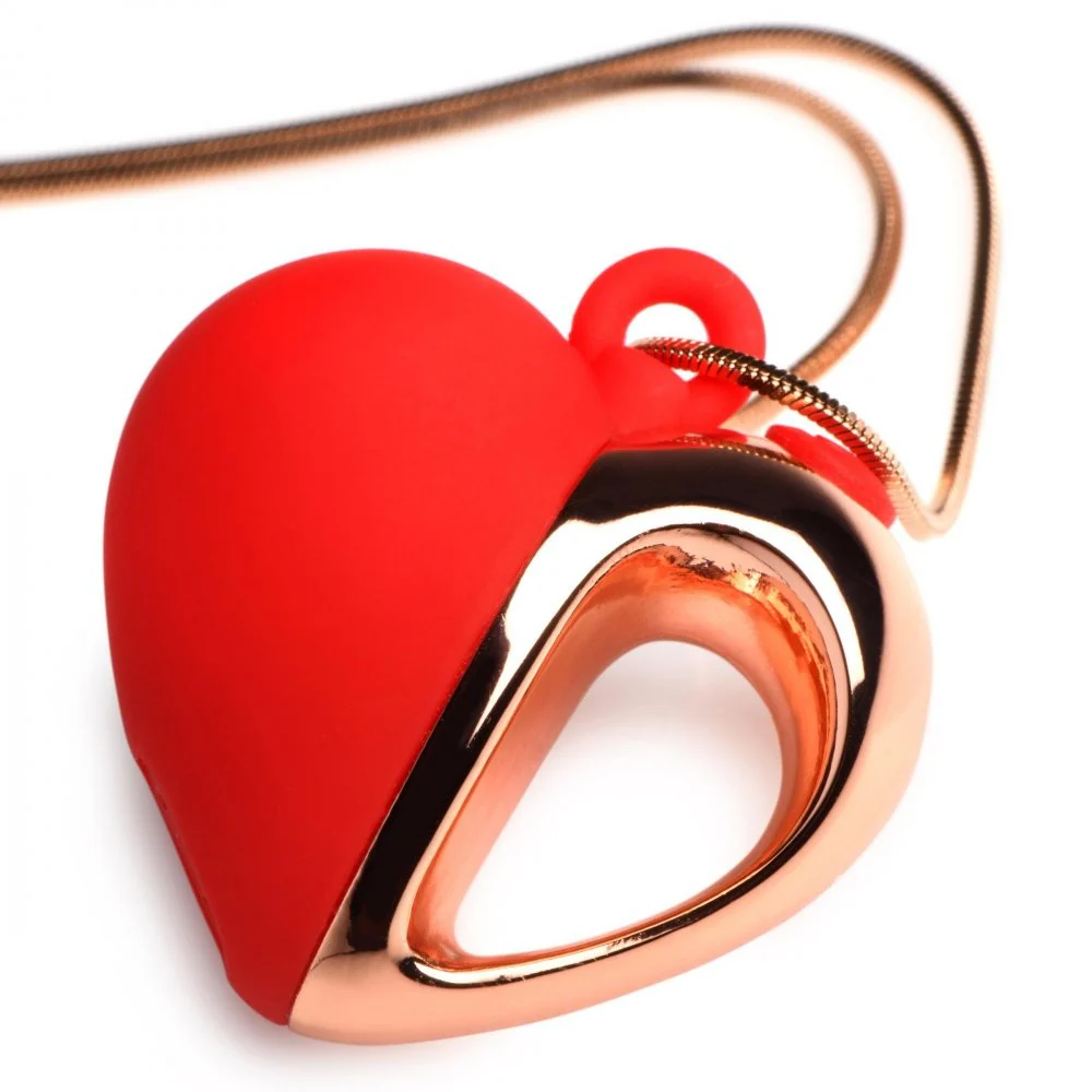 10X Vibrating Silicone Heart Necklace - Image 9