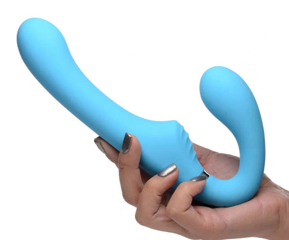10X Vibrating Silicone Strapless Strap-on - Image 2