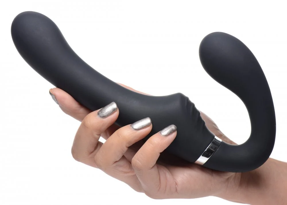 10X Vibrating Silicone Strapless Strap-on - Image 4