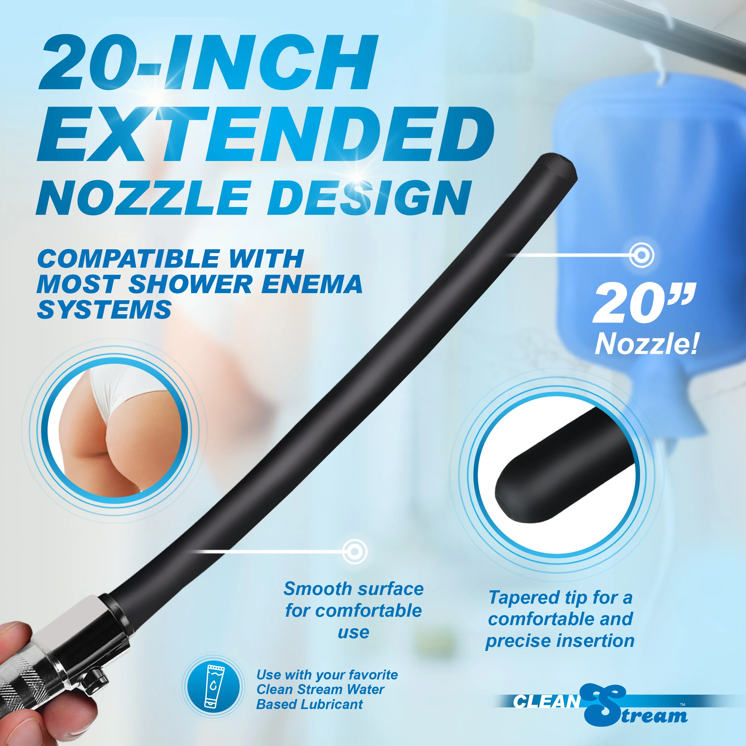 20 Inch Silicone Nozzle Enema Attachment - Image 2