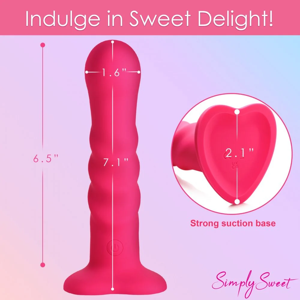21X Vibrating Ribbed Silicone Dildo - Image 3