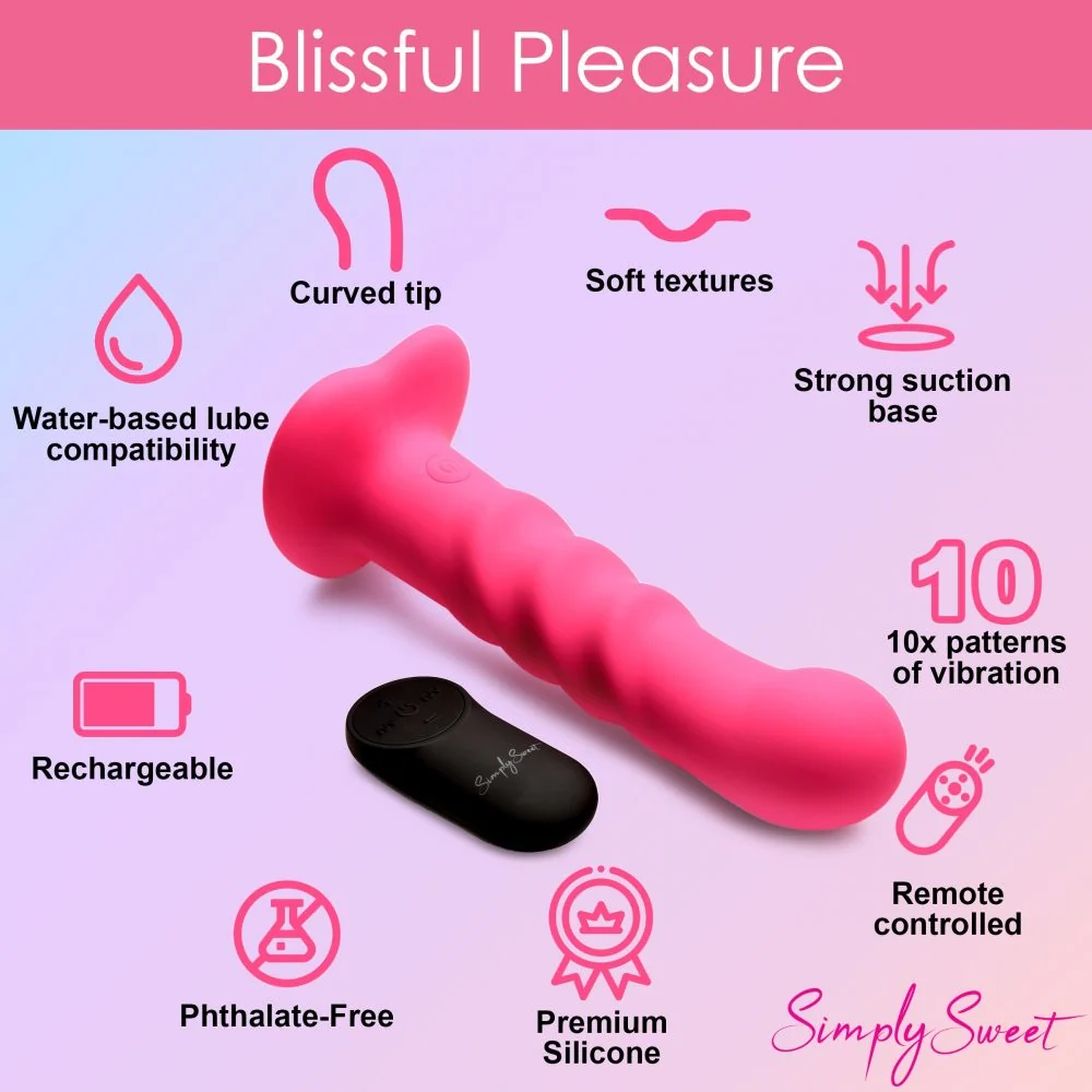 21X Vibrating Ribbed Silicone Dildo - Image 4