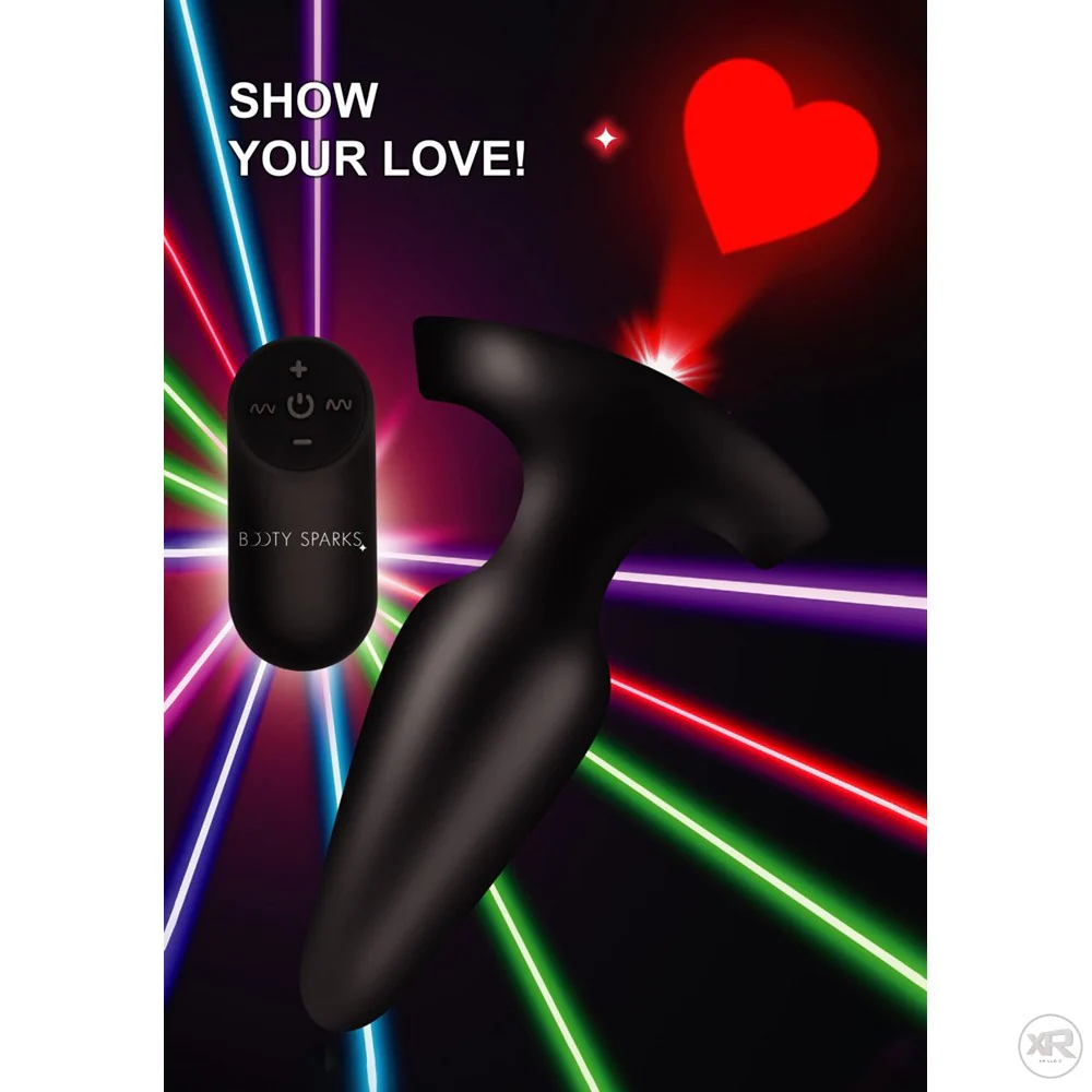 28X Laser Heart Silicone Anal Plug with Remote - Image 2