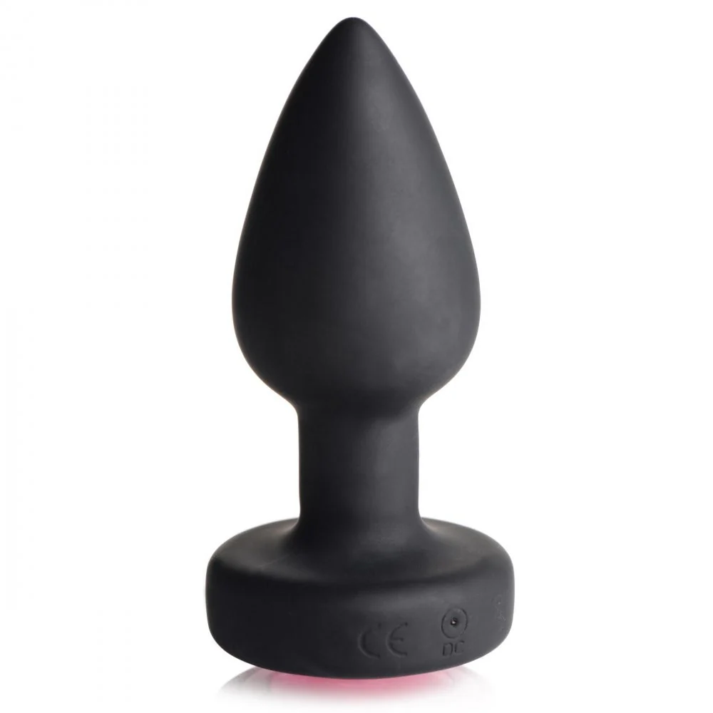 28X Vibrating Silicone Pink Gem Anal Plug - Image 4