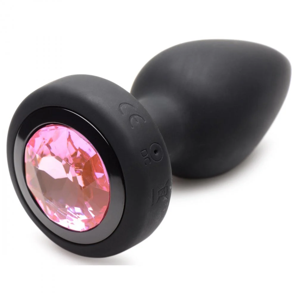 28X Vibrating Silicone Pink Gem Anal Plug - Image 5