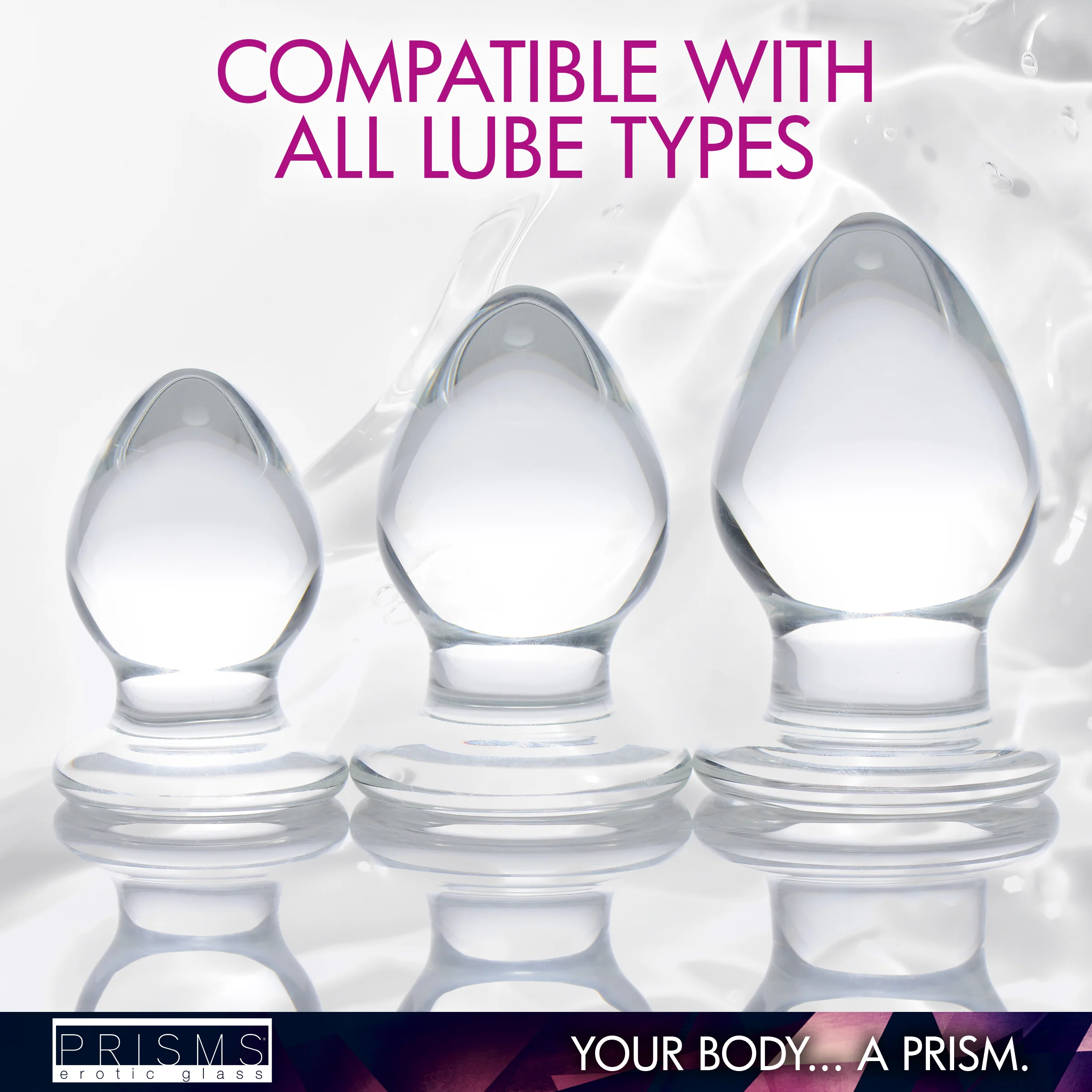 3 Piece Glass Anal Plug Kit - Image 7