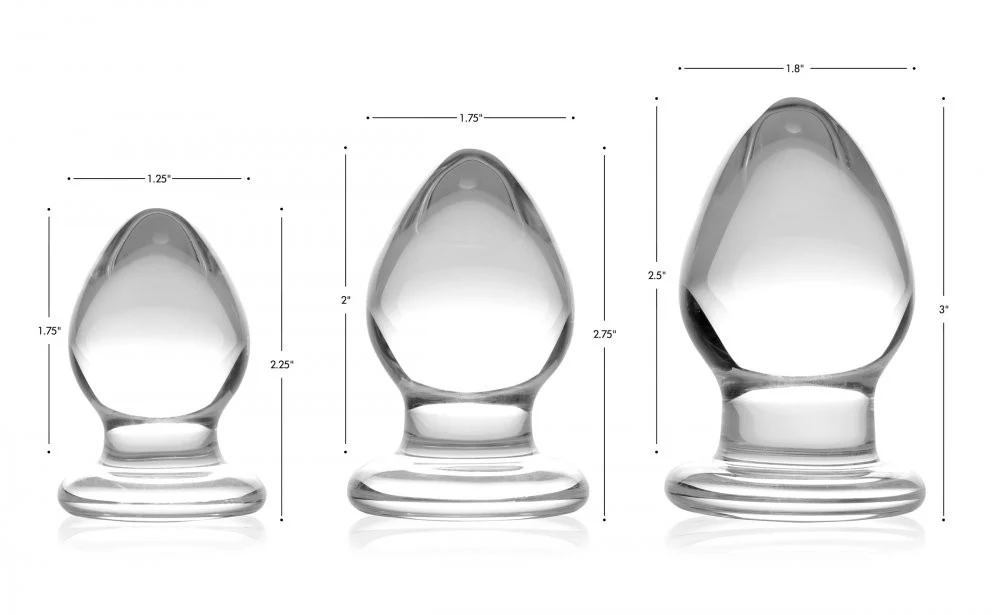 3 Piece Glass Anal Plug Kit - Image 9