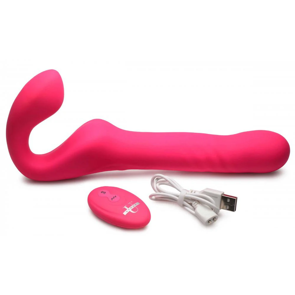 30X Thrusting and Vibrating Strapless Strap-On With Remote Control - Image 4