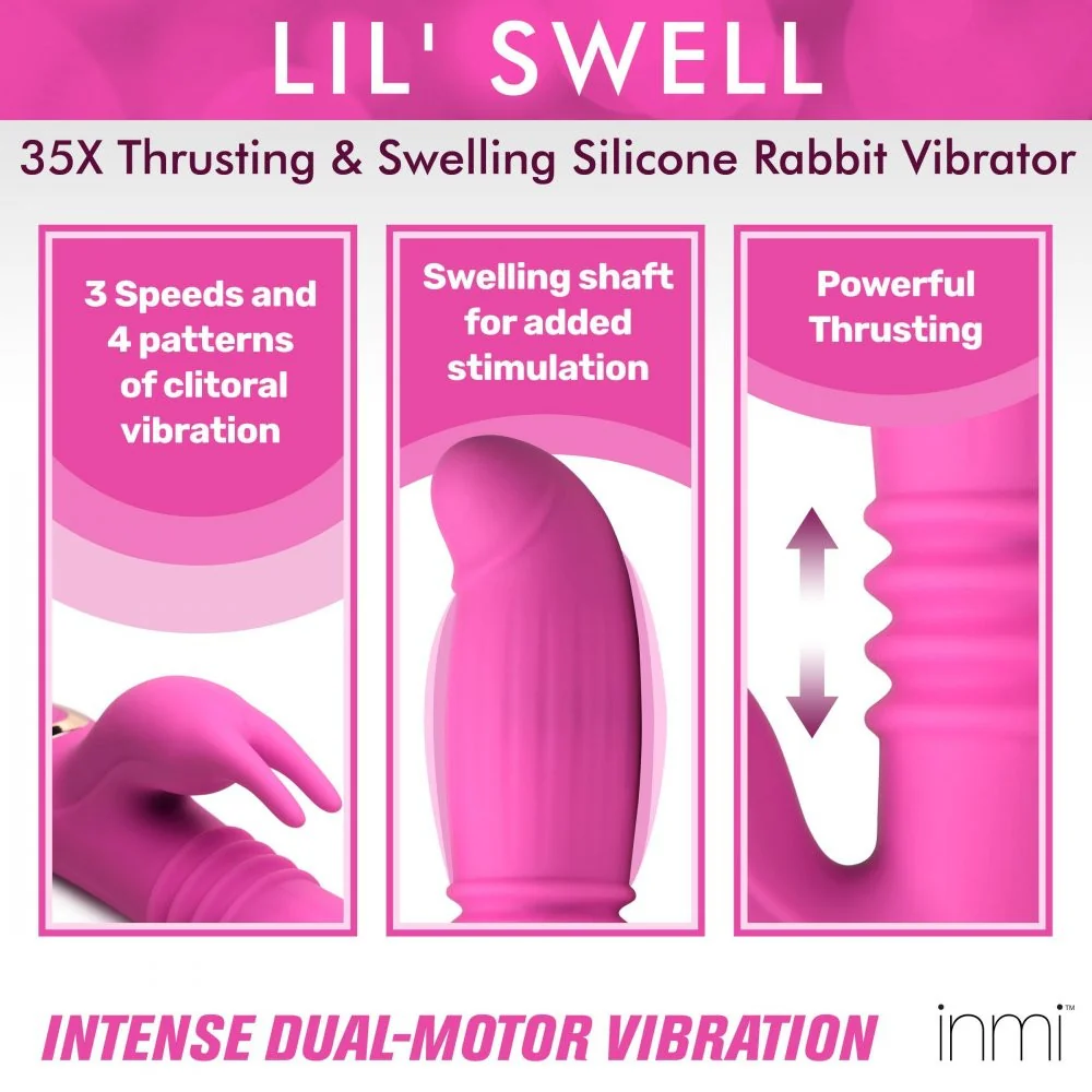 35X Lil Swell Thrusting and Swelling Silicone Rabbit Vibrator - Image 3