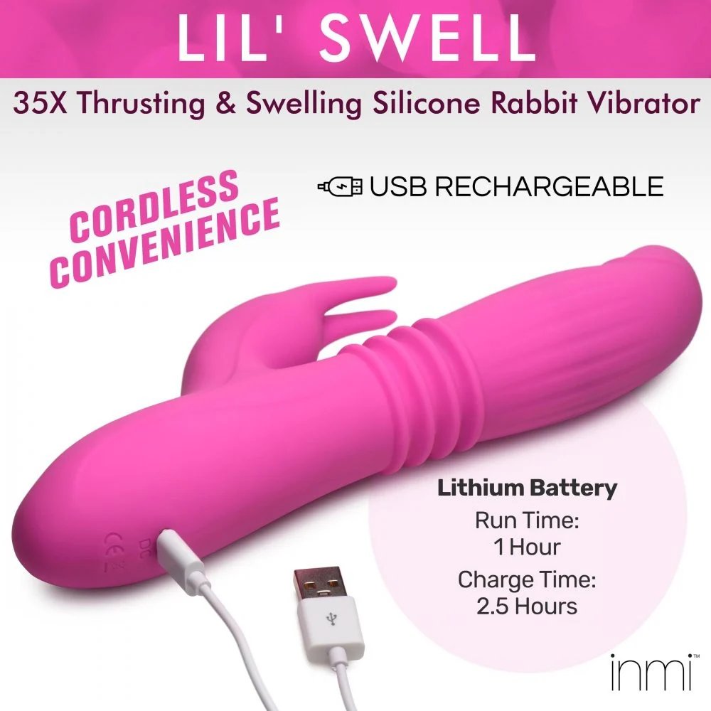 35X Lil Swell Thrusting and Swelling Silicone Rabbit Vibrator - Image 5