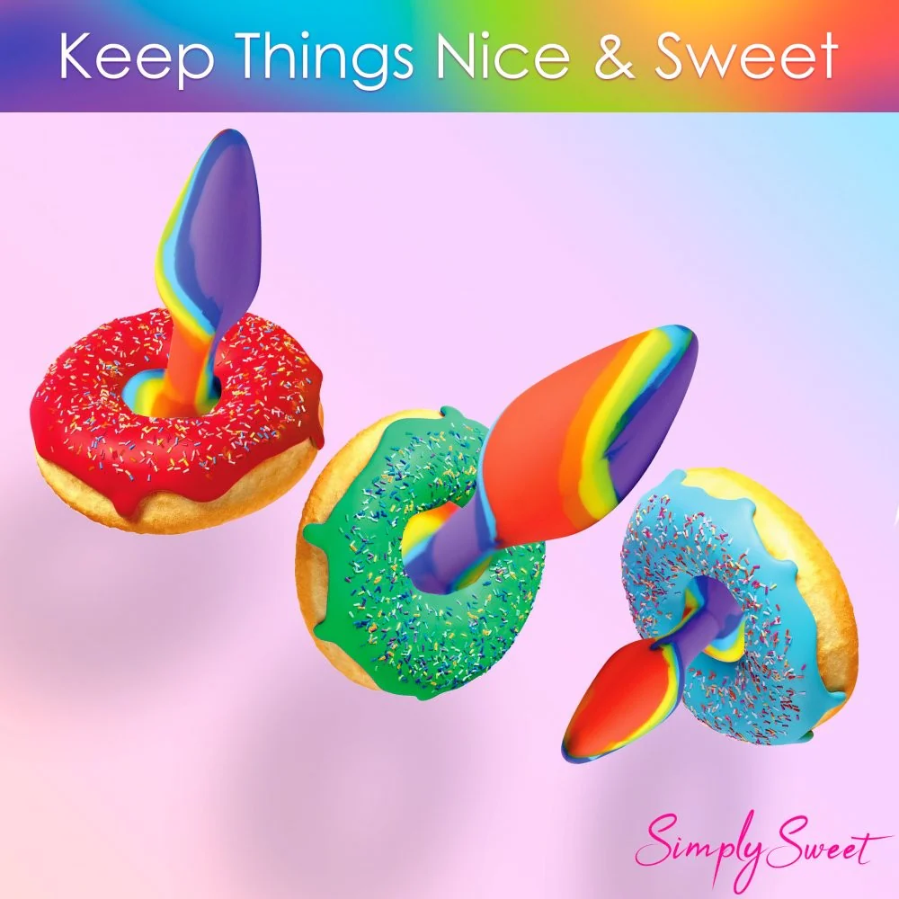 3pc Rainbow Silicone Butt Plug Set - Image 5