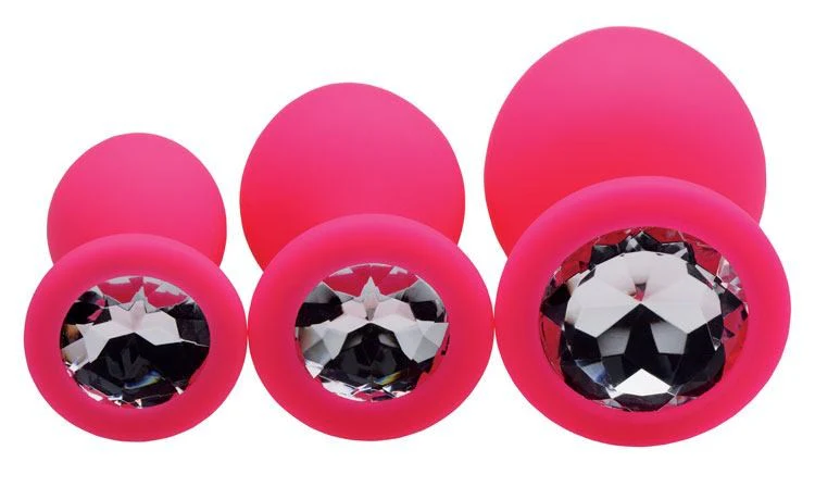 3pc Silicone Gemed Anal Plugs - Image 3
