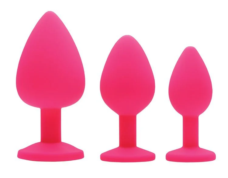3pc Silicone Gemed Anal Plugs - Image 4