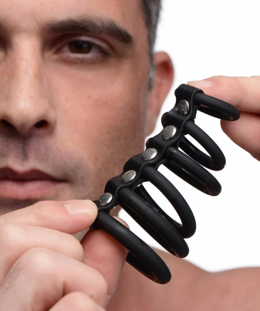 6 Ring Silicone Chastity Cage - Image 2