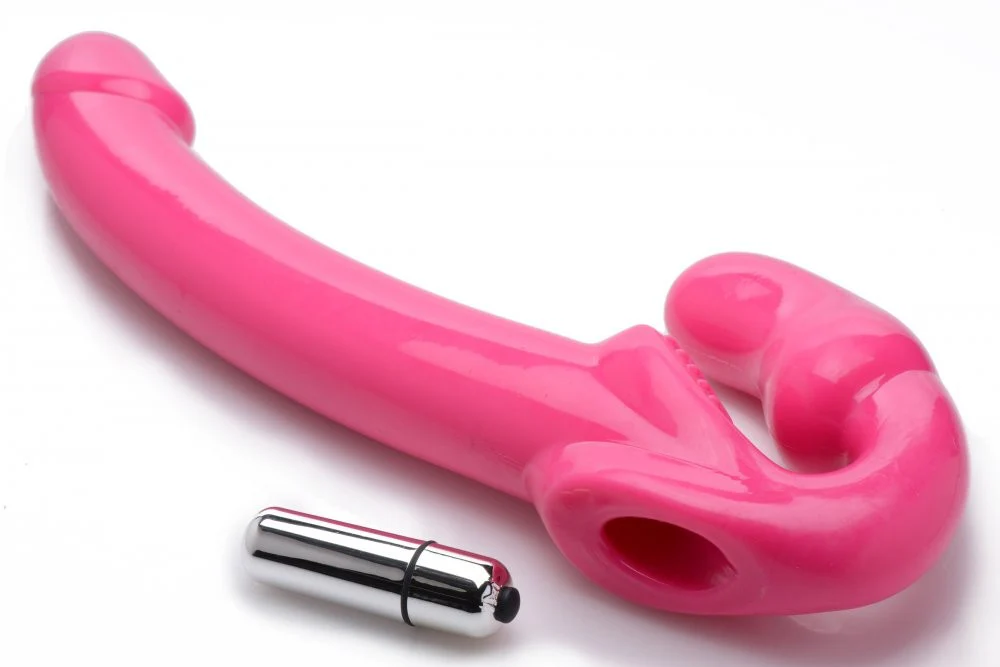 7X Revolver Slim 8 inch Vibrating Strapless Strap-on - Image 4