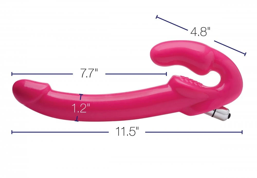 7X Revolver Slim 8 inch Vibrating Strapless Strap-on - Image 5