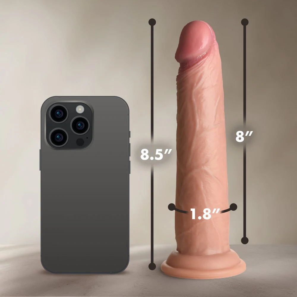 8.5 Inch Real Skin Silicone Dildo - Image 6