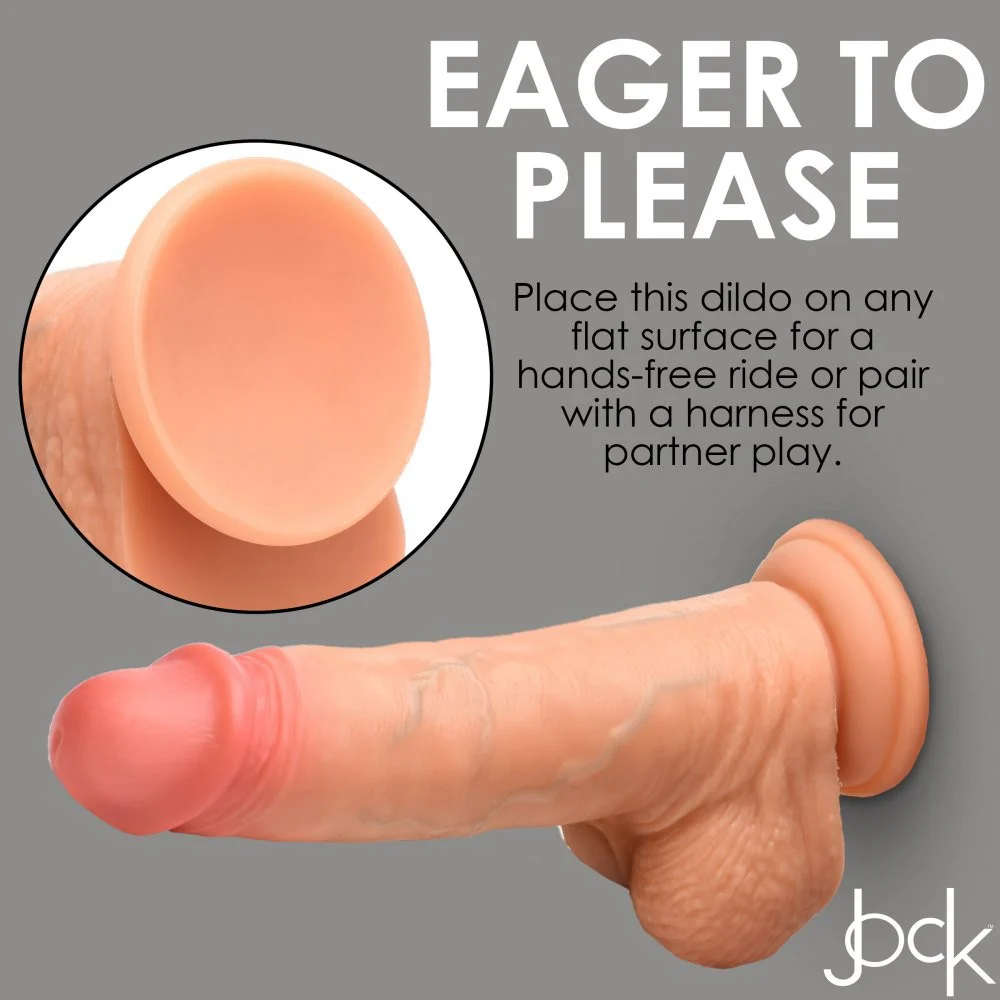 8 Inch Real Skin Silicone Dildo with Balls - Image 4