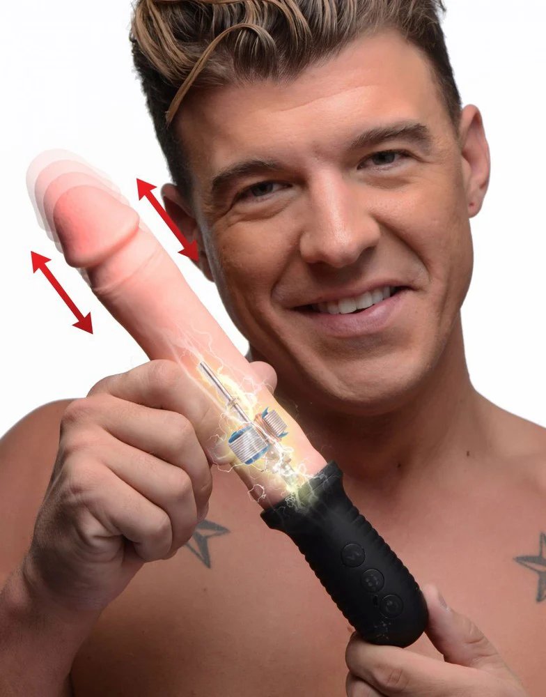 8X Auto Pounder Vibrating and Thrusting Dildo with Handle - Image 7