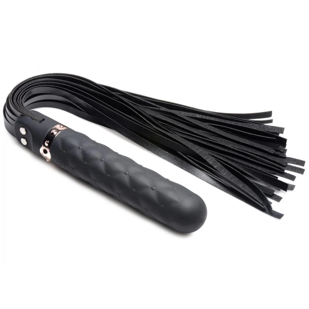 9X Vibrating Silicone Dildo Flogger - Image 3