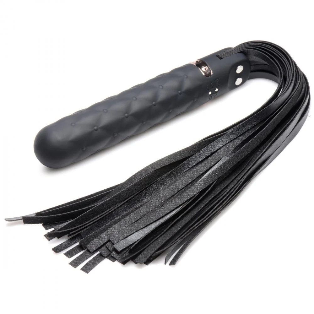 9X Vibrating Silicone Dildo Flogger - Image 4