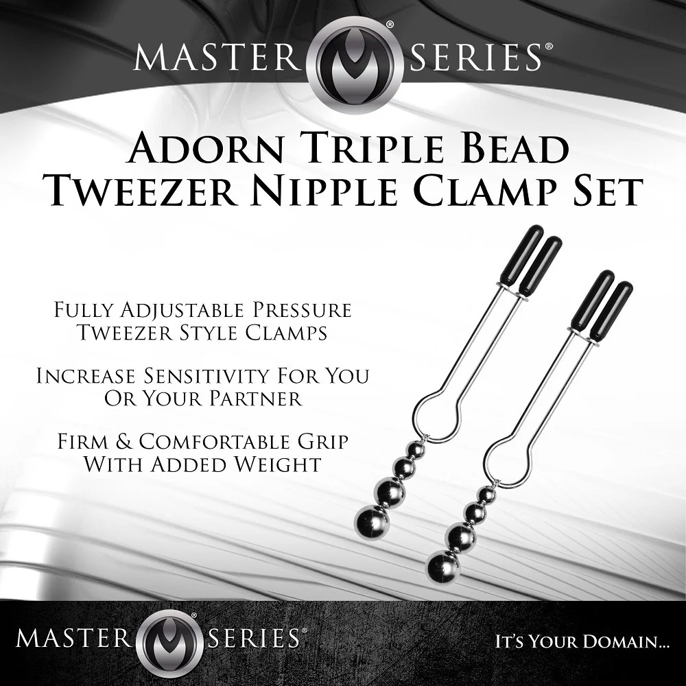Adorn Triple Bead Nipple Clamp Set - Image 4