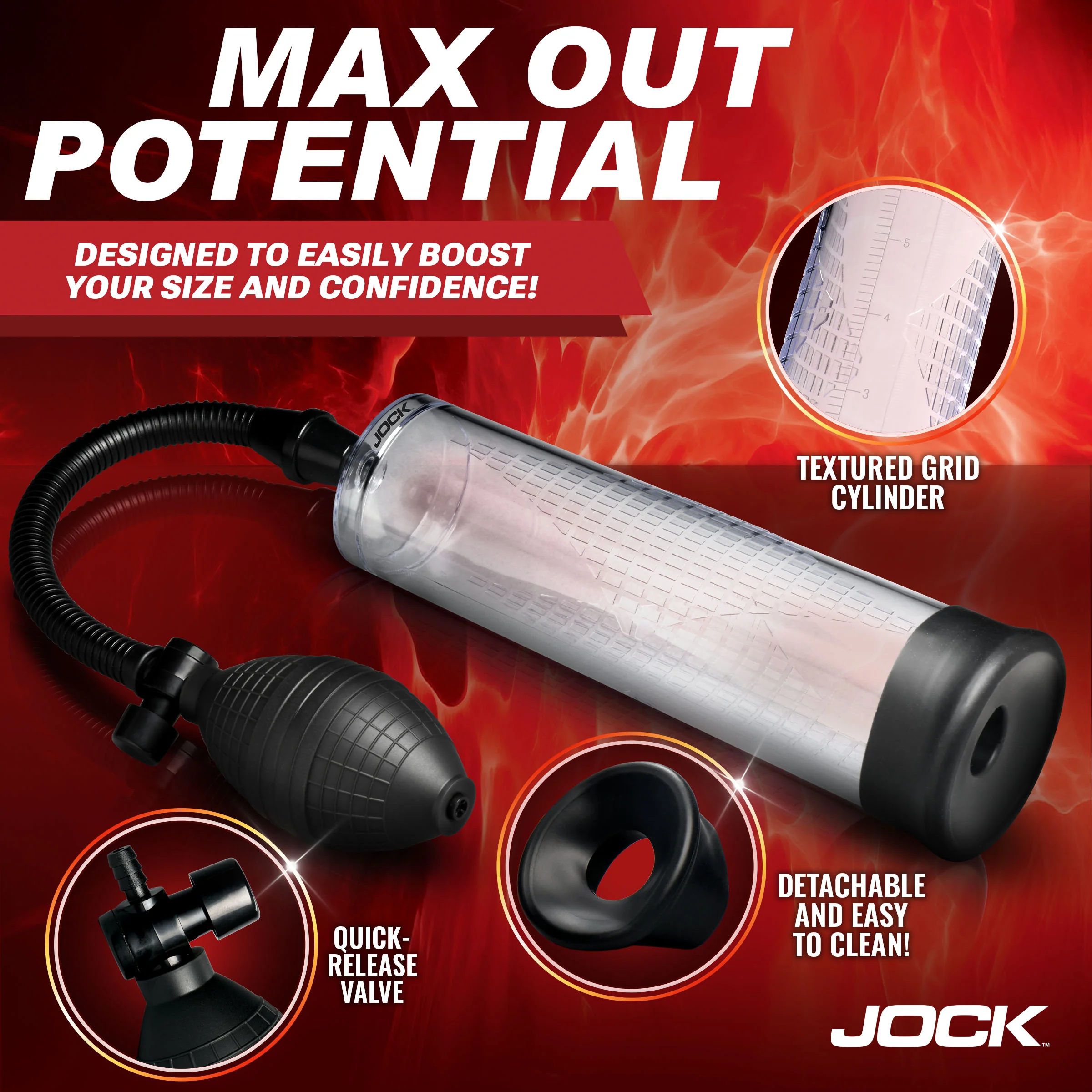JOCK Advanced Amp Up Penis Pump with Bulb - Image 3
