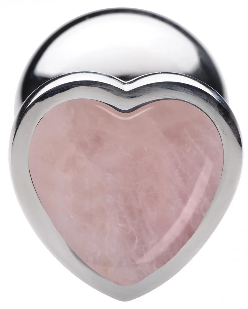 Authentic Rose Quartz Gemstone Heart Anal Plug - Image 7