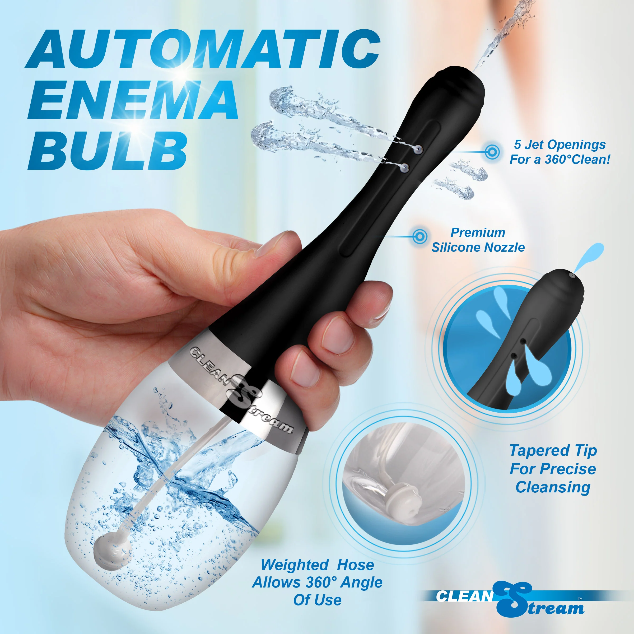 Automatic Enema Bulb with 5 Jet Premium Silicone Nozzle - Image 3