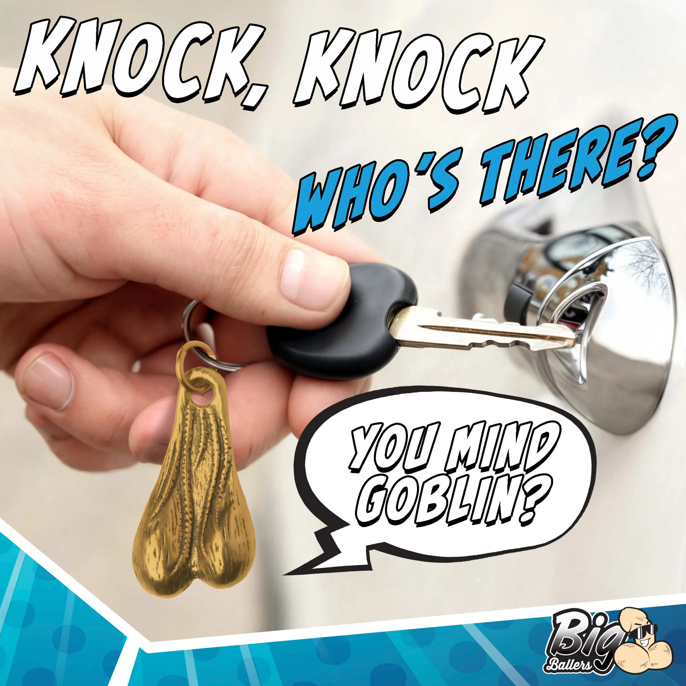 Big Ballers Brass Nuts Keychain - Image 3