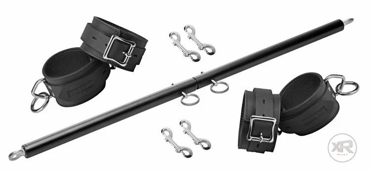 Black Doggy Style Spreader Bar Kit with Cuffs - Image 2