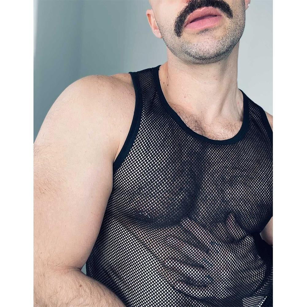 Black Mesh Tank Top - Image 2